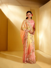 Elinor-Blissful Blush-  4D Organza Yellow/Pink