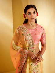 Elinor-Blissful Blush-  4D Organza Yellow/Pink