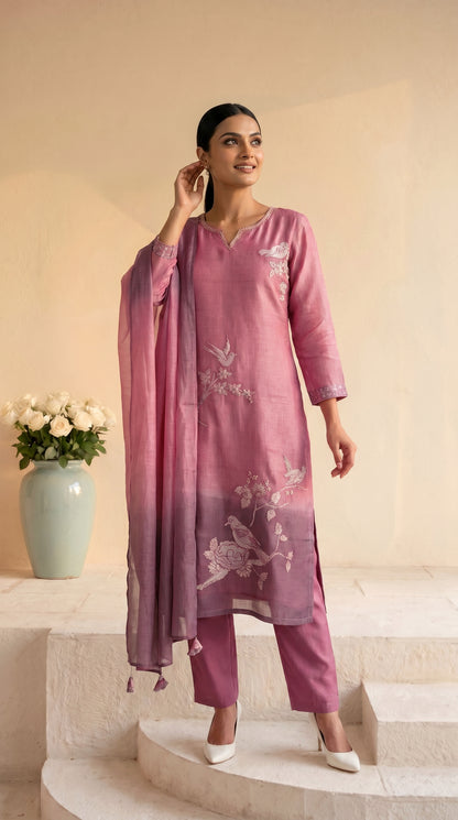 Rosy Pink Salwar Suit Set