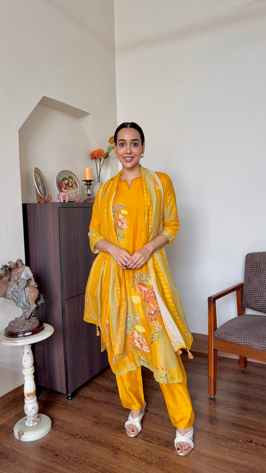 Mustard Yellow Salwar Suit Set