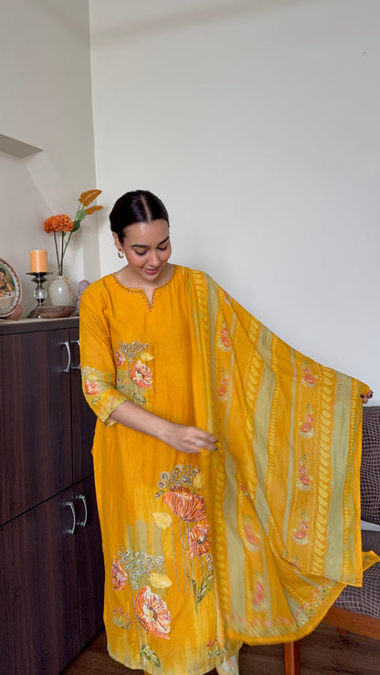 Mustard Yellow Salwar Suit Set