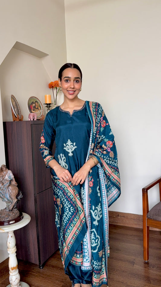 Deep Teal Blue Salwar Suit Set