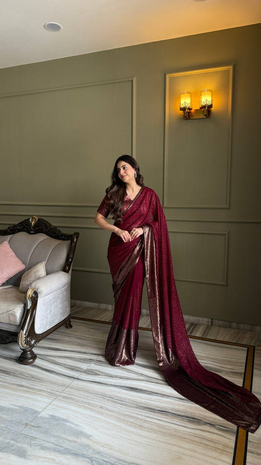 Maroon Georgette Saree