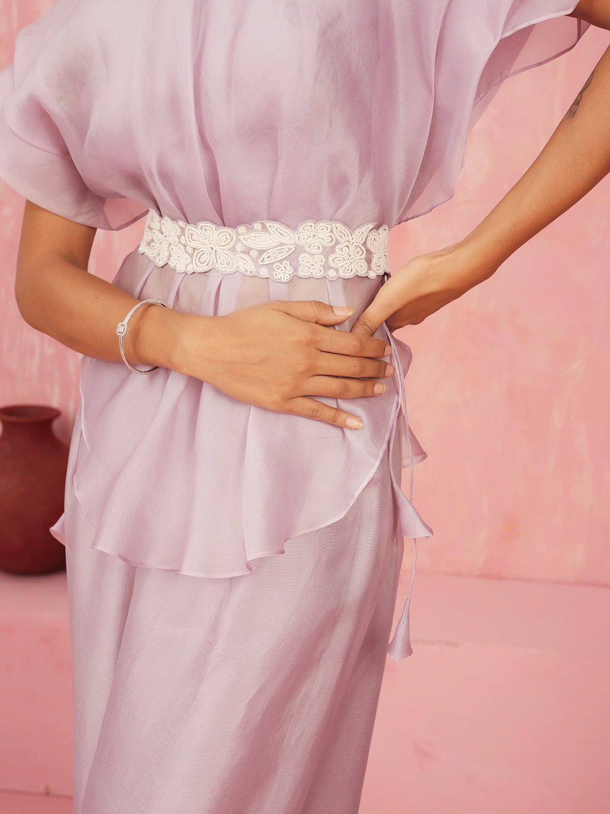 Lavender Organza Co-ord Set