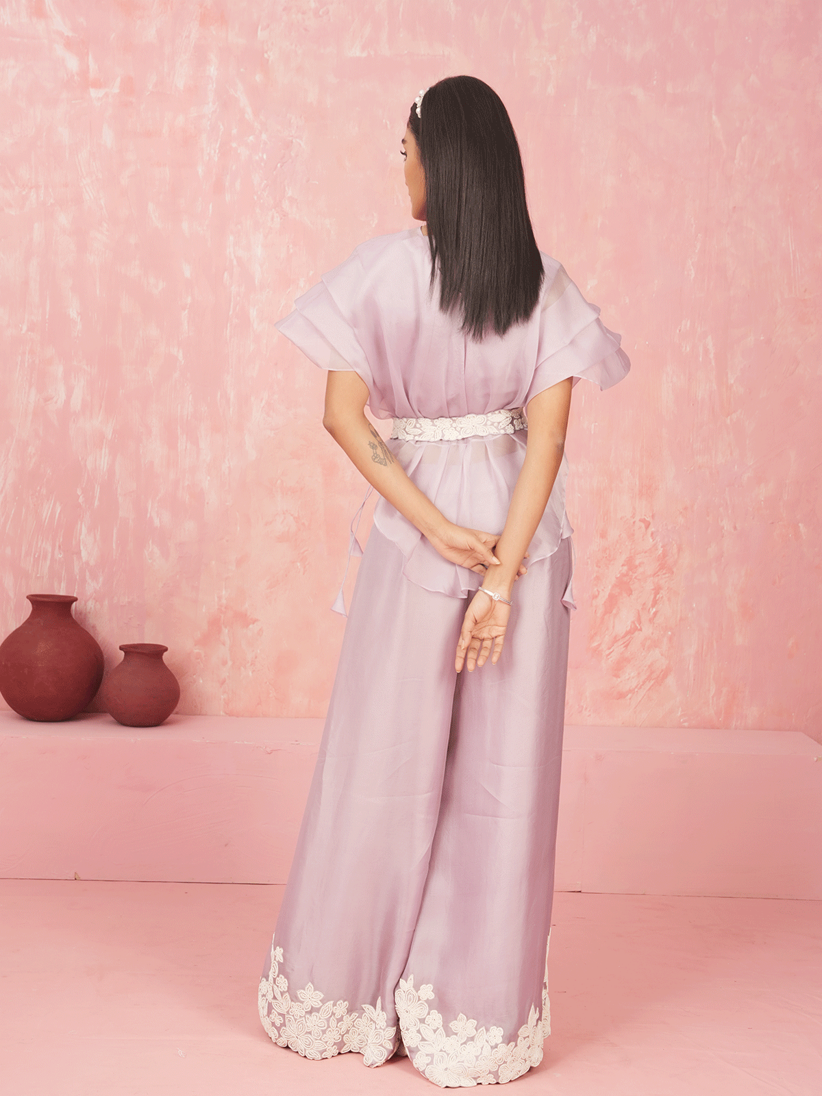Lavender Organza Co-ord Set