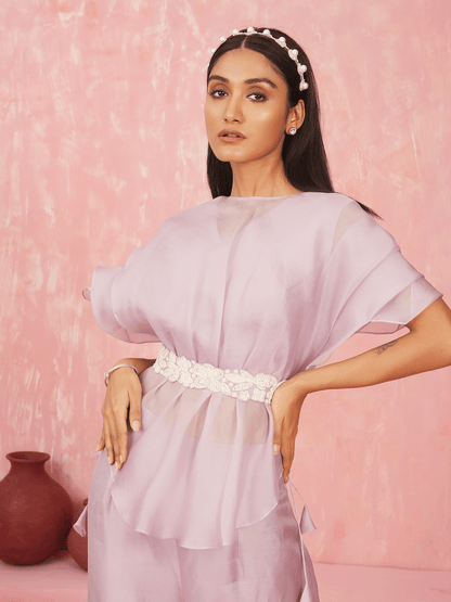 Lavender Organza Co-ord Set