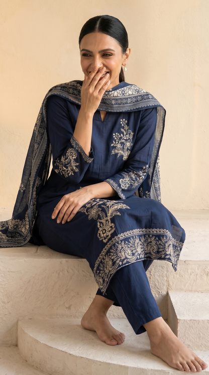 Navy Blue Salwar Suit Set