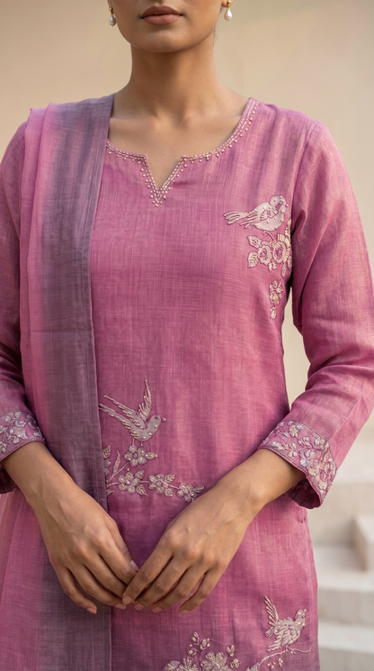 Rosy Pink Salwar Suit Set
