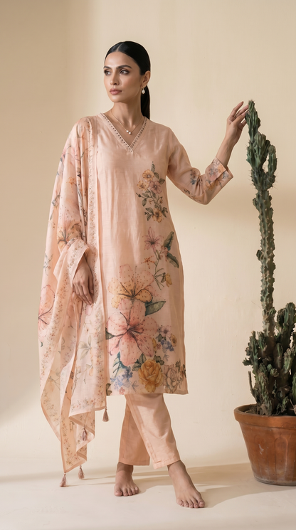 Peach Colour Salwar Suit Set