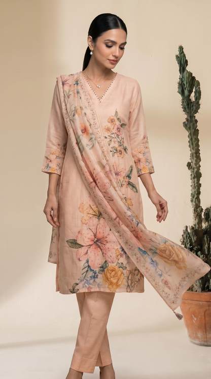 Peach Colour Salwar Suit Set