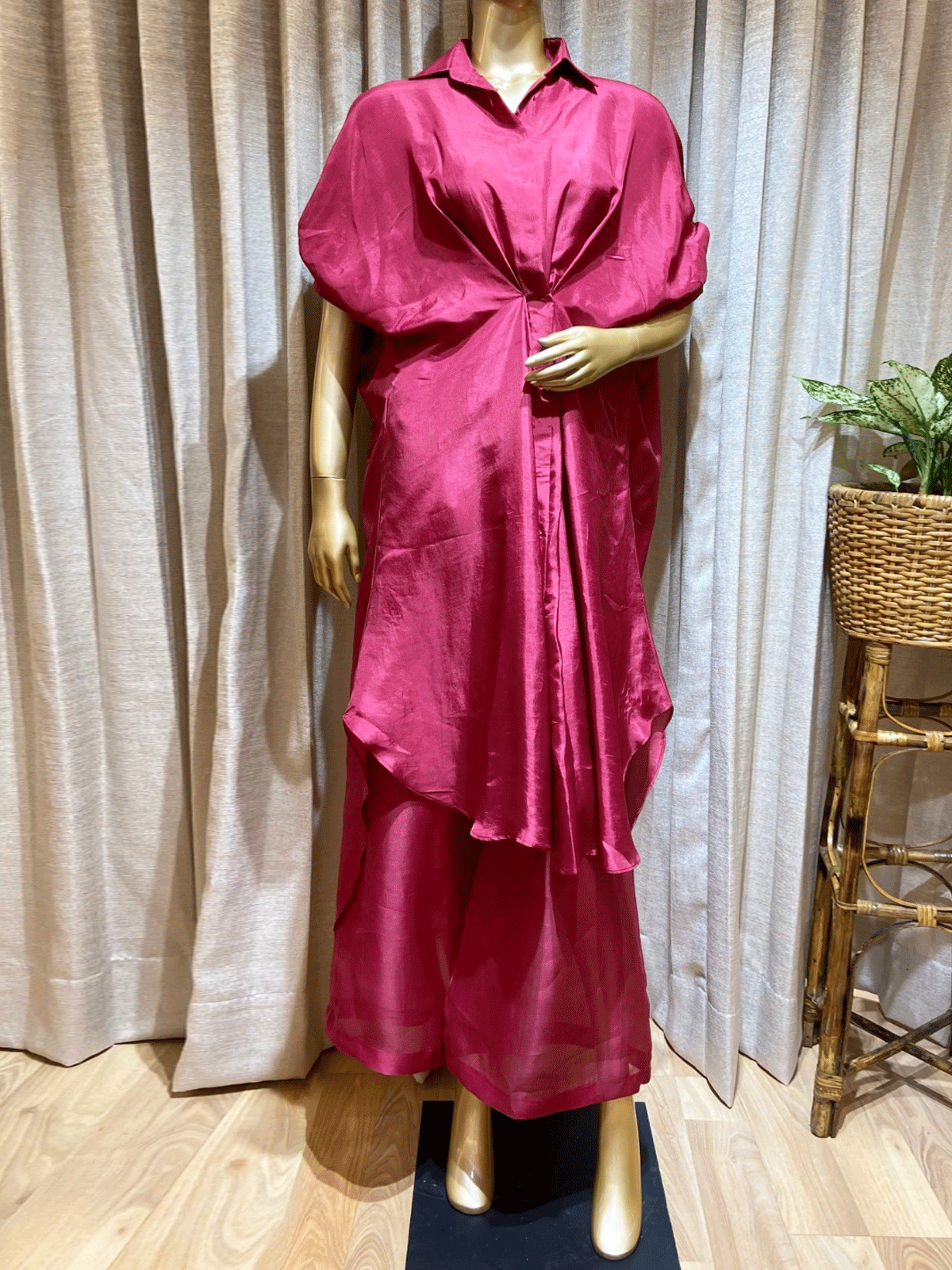 Garima Banka In Red Silk & Organza Co-ord Set