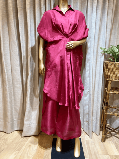 Garima Banka In Red Silk & Organza Co-ord Set