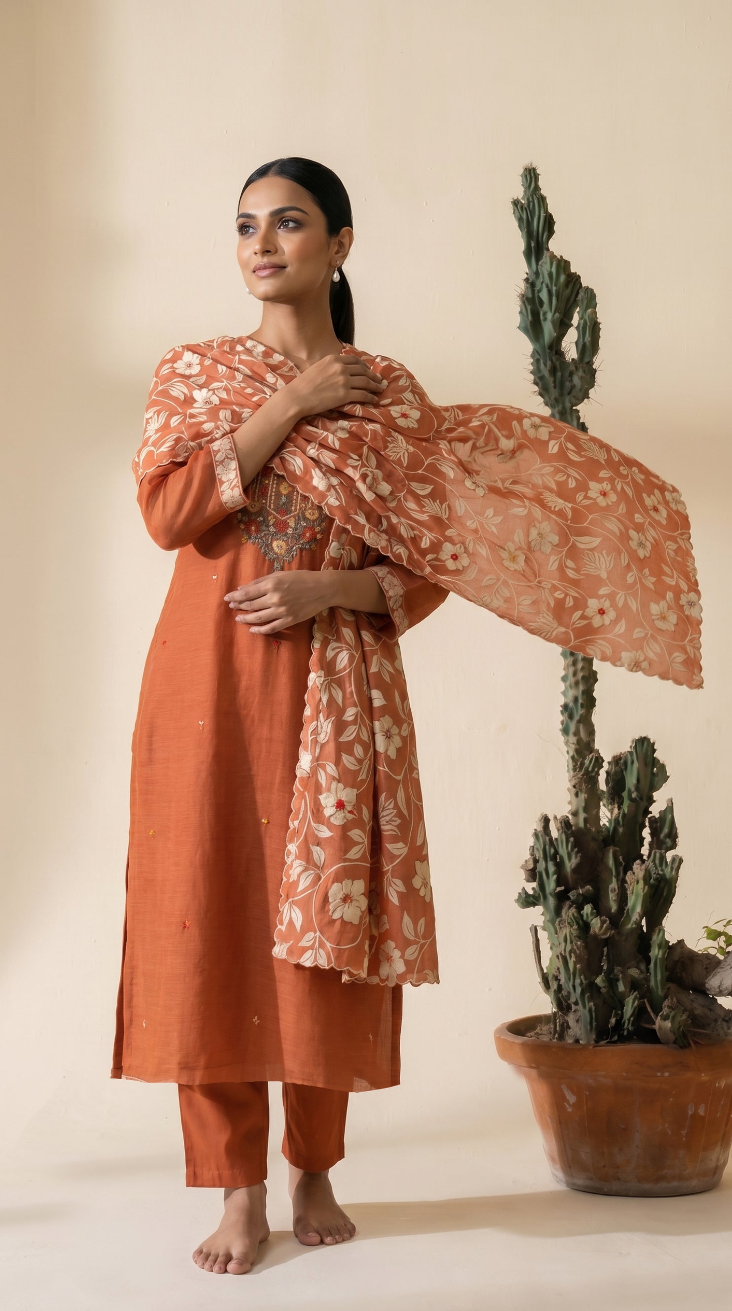 Rust Orange Salwar Suit Set