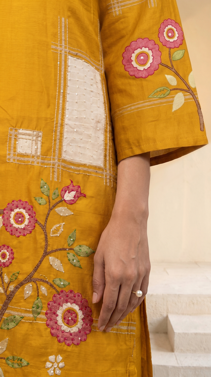 Mustard Yellow Embroidery Salwar Suit Set