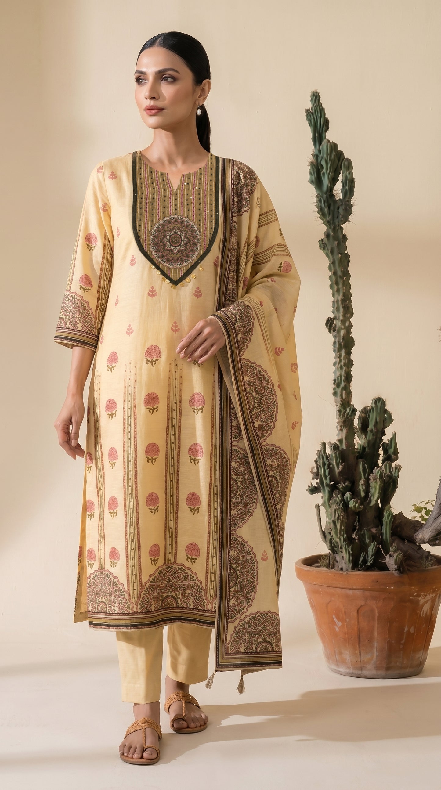 Beige Colour Salwar Kameez Suit