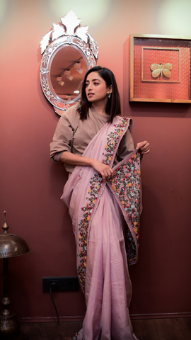 Isha Saha in one of our Hand Embroidered Sarees