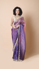 Aisha 4D Combination Saree with Intricate Cutdana Border