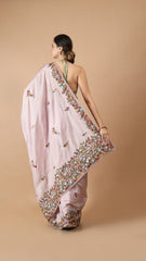 Maya Lavender Grey Floral Embroidered Saree