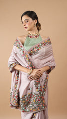 Maya Lavender Grey Floral Embroidered Saree