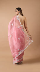 Inaya Rapture Rose Pink Organza Sequin Saree
