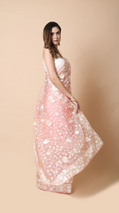 Maya Pastel Pink Jal work Saree