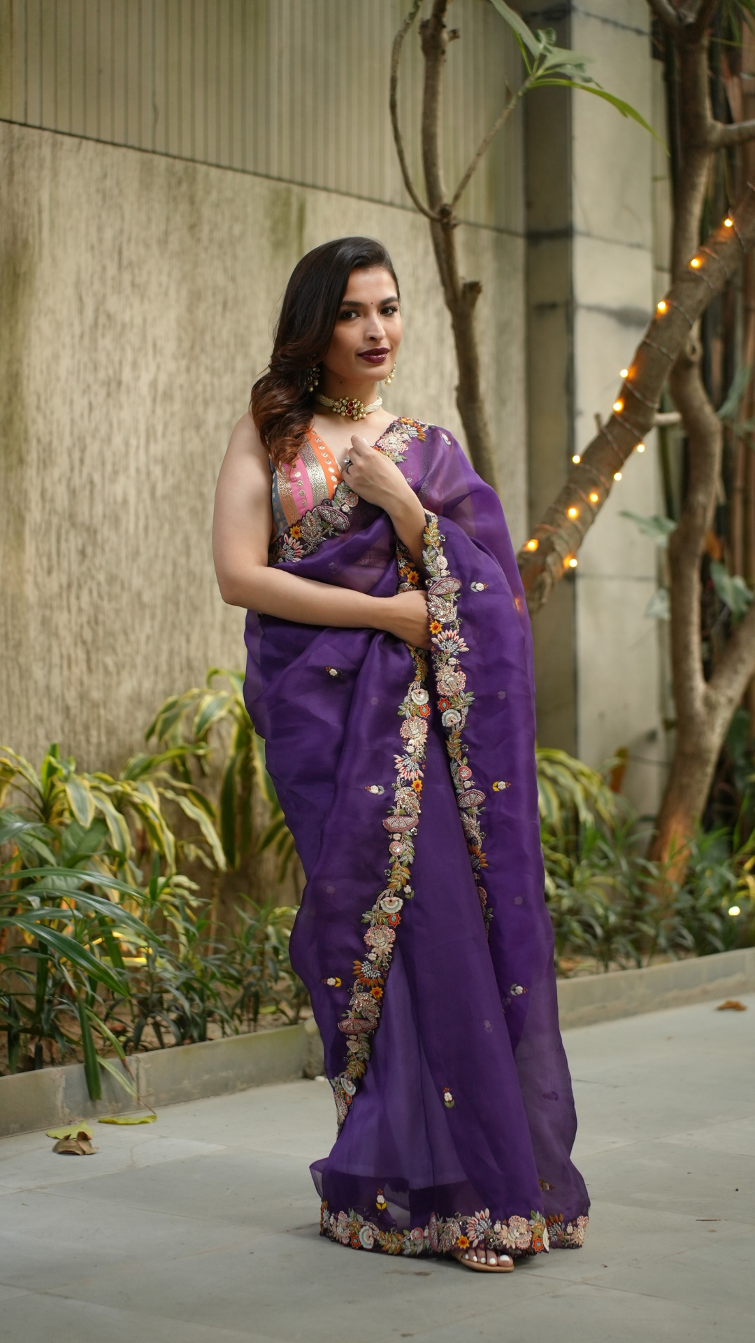 Saachi Bhasin in our The Midnight Purple Saree