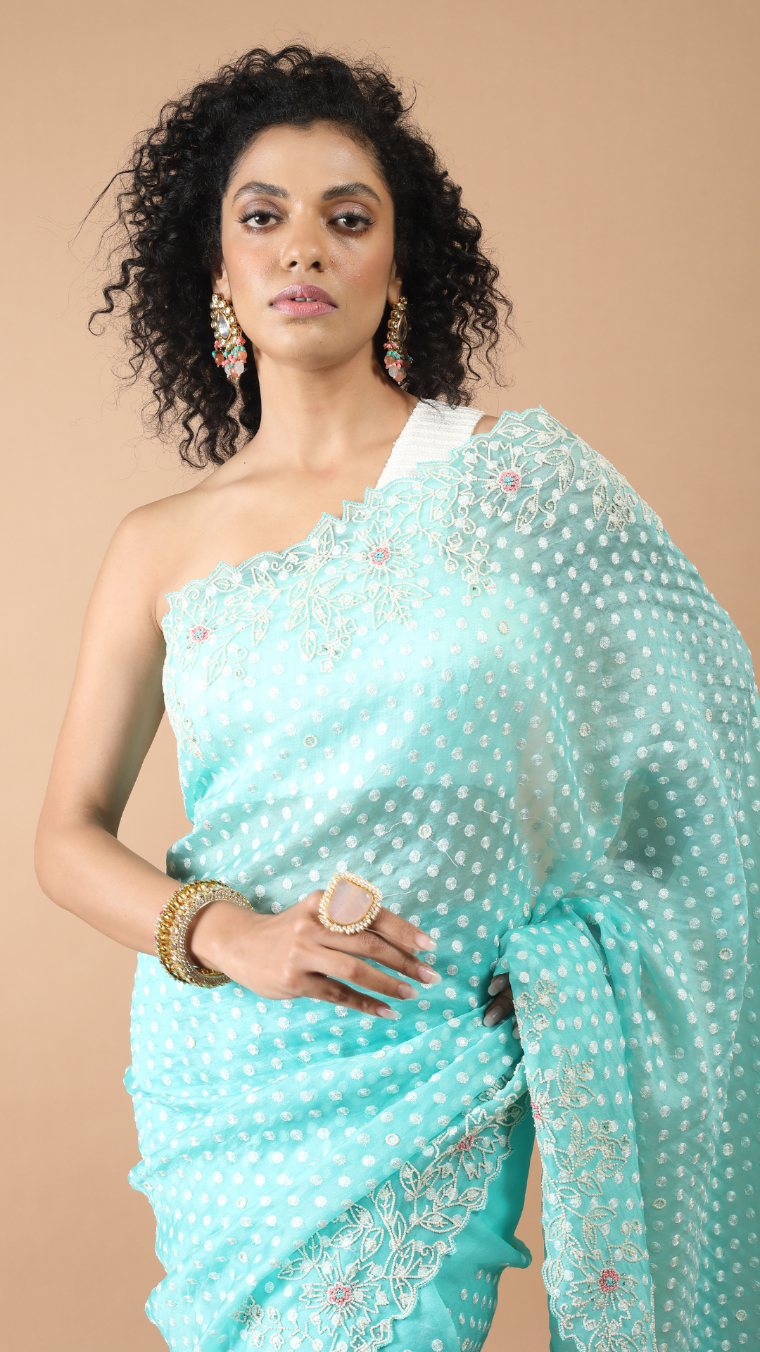 Inaya Sky Blue Coloured Organza Saree