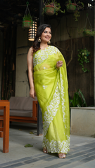 Saachi Bhasin in our Fresh Lime Green Organza Saree