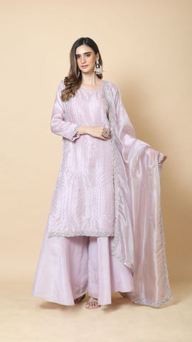 Aisha Light Pink Sequins Suit